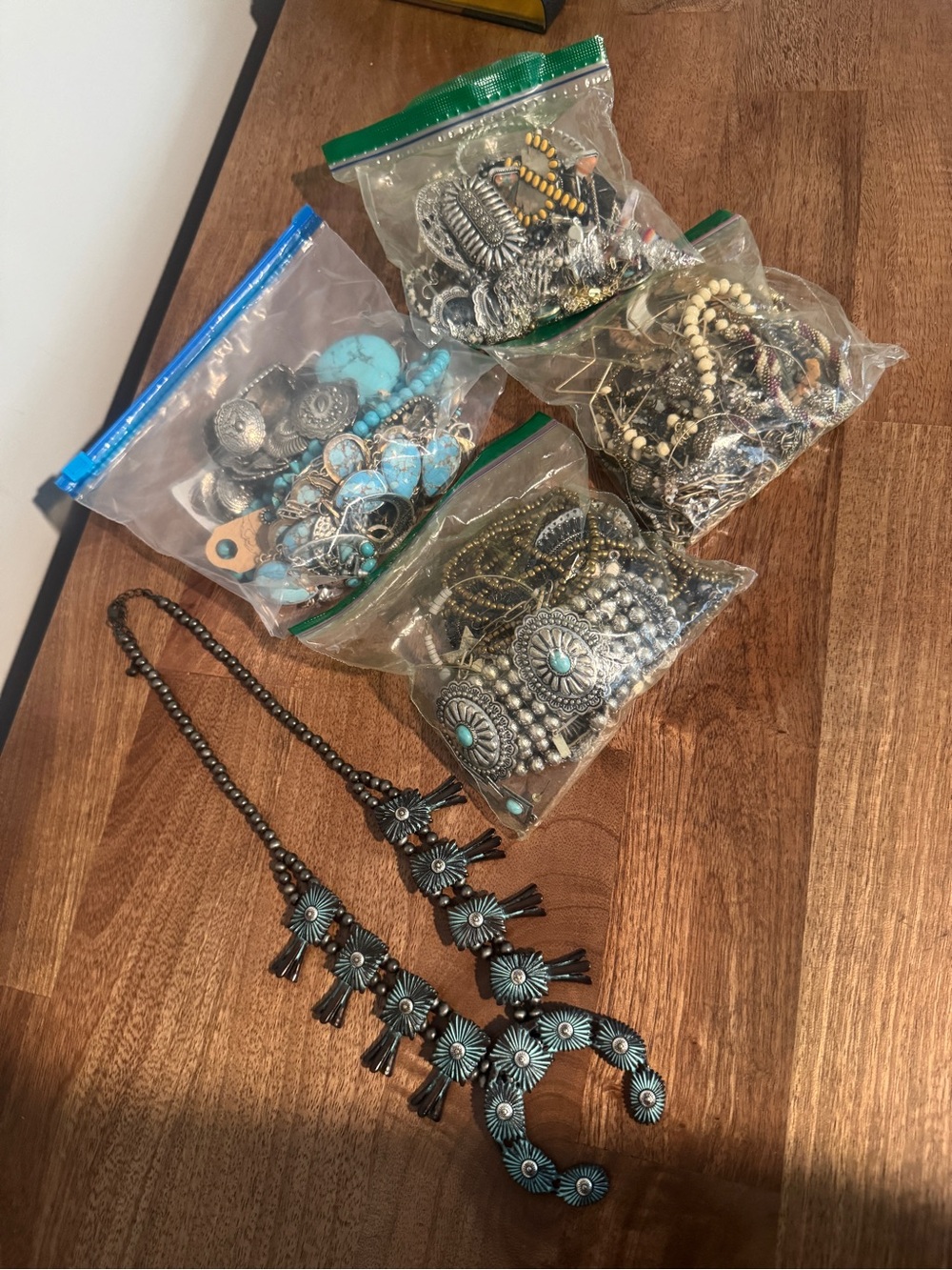 Southwestern Turquoise Statement Necklace with Mixed Jewelry Lot